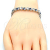 Rhodium Gold Filled Tennis Bracelet, with Sapphire Blue and White Cubic Zirconia, Polished, Rhodium Finish, 03.210.0078.7.08 (06 MM Thickness, 8 Inches Length)