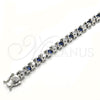 Rhodium Gold Filled Tennis Bracelet, with Sapphire Blue and White Cubic Zirconia, Polished, Rhodium Finish, 03.210.0078.7.08 (06 MM Thickness, 8 Inches Length)