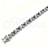 Rhodium Gold Filled Tennis Bracelet, with Sapphire Blue and White Cubic Zirconia, Polished, Rhodium Finish, 03.210.0078.7.08 (06 MM Thickness, 8 Inches Length)