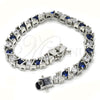 Rhodium Gold Filled Tennis Bracelet, with Sapphire Blue and White Cubic Zirconia, Polished, Rhodium Finish, 03.210.0078.7.08 (06 MM Thickness, 8 Inches Length)