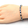 Oro Laminado Tennis Bracelet, Gold Filled Style with Sapphire Blue and White Cubic Zirconia, Polished, Golden Finish, 03.210.0079.3.08 (05 MM Thickness, 8 Inches Length)