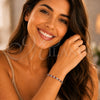 Rhodium Gold Filled Tennis Bracelet, with Garnet and White Cubic Zirconia, Polished, Rhodium Finish, 03.210.0079.5.08 (05 MM Thickness, 8 Inches Length)
