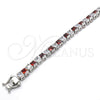 Rhodium Gold Filled Tennis Bracelet, with Garnet and White Cubic Zirconia, Polished, Rhodium Finish, 03.210.0079.5.08 (05 MM Thickness, 8 Inches Length)