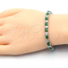 Rhodium Gold Filled Tennis Bracelet, with Green and White Cubic Zirconia, Polished, Rhodium Finish, 03.210.0079.6.08 (05 MM Thickness, 8 Inches Length)