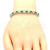 White Gold Filled Bracelet — Tennis Bracelet with Green and White Cubic Zirconia — alternate product view — SKU 119672 | Oro Laminado Blanco brazalete — Tennis Bracelet with Green and blanco Cubic Zirconia — SKU 119672