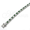 White Gold Filled Bracelet — Tennis Bracelet with Green and White Cubic Zirconia — alternate product view — SKU 119672 | Oro Laminado Blanco brazalete — Tennis Bracelet with Green and blanco Cubic Zirconia — SKU 119672