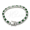 White Gold Filled Bracelet — Tennis Bracelet with Green and White Cubic Zirconia — alternate product view — SKU 119672 | Oro Laminado Blanco brazalete — Tennis Bracelet with Green and blanco Cubic Zirconia — SKU 119672