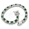 White Gold Filled Bracelet — Tennis Bracelet with Green and White Cubic Zirconia — alternate product view — SKU 119672 | Oro Laminado Blanco brazalete — Tennis Bracelet with Green and blanco Cubic Zirconia — SKU 119672