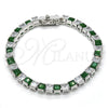 White Gold Filled Bracelet — Tennis Bracelet with Green and White Cubic Zirconia — alternate product view — SKU 119672 | Oro Laminado Blanco brazalete — Tennis Bracelet with Green and blanco Cubic Zirconia — SKU 119672