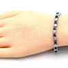 Rhodium Gold Filled Tennis Bracelet, with Sapphire Blue and White Cubic Zirconia, Polished, Rhodium Finish, 03.210.0079.7.08 (05 MM Thickness, 8 Inches Length)