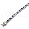 Rhodium Gold Filled Tennis Bracelet, with Sapphire Blue and White Cubic Zirconia, Polished, Rhodium Finish, 03.210.0079.7.08 (05 MM Thickness, 8 Inches Length)