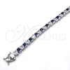 Rhodium Gold Filled Tennis Bracelet, with Sapphire Blue and White Cubic Zirconia, Polished, Rhodium Finish, 03.210.0079.7.08 (05 MM Thickness, 8 Inches Length)