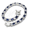 Rhodium Gold Filled Tennis Bracelet, with Sapphire Blue and White Cubic Zirconia, Polished, Rhodium Finish, 03.210.0079.7.08 (05 MM Thickness, 8 Inches Length)