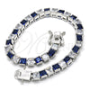 Rhodium Gold Filled Tennis Bracelet, with Sapphire Blue and White Cubic Zirconia, Polished, Rhodium Finish, 03.210.0079.7.08 (05 MM Thickness, 8 Inches Length)