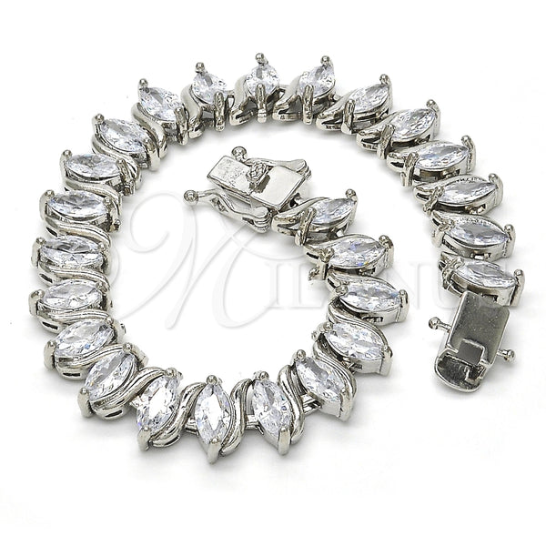White Gold Filled Bracelet — Tennis Bracelet with White Cubic Zirconia Polished 03. — alternate product view — SKU 119688 | Oro Laminado Blanco brazalete — Tennis Bracelet with blanco Cubic Zirconia pulido 03. — SKU 119688