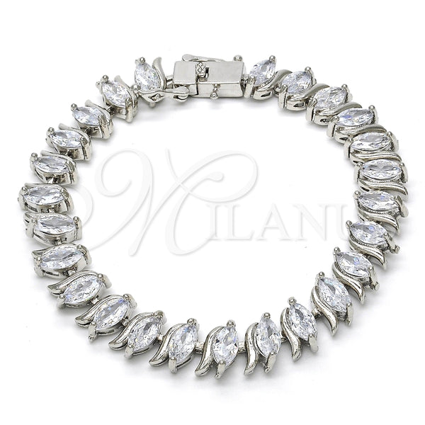 White Gold Filled Bracelet — Tennis Bracelet with White Cubic Zirconia Polished 03. — alternate product view — SKU 119688 | Oro Laminado Blanco brazalete — Tennis Bracelet with blanco Cubic Zirconia pulido 03. — SKU 119688