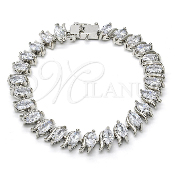 Rhodium Gold Filled Tennis Bracelet, with White Cubic Zirconia, Polished, Rhodium Finish, 03.210.0080.5.08 (10 MM Thickness, 8 Inches Length)