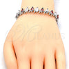 Rhodium Gold Filled Tennis Bracelet, with Garnet and White Cubic Zirconia, Polished, Rhodium Finish, 03.210.0080.6.08 (10 MM Thickness, 8 Inches Length)