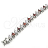 Rhodium Gold Filled Tennis Bracelet, with Garnet and White Cubic Zirconia, Polished, Rhodium Finish, 03.210.0080.6.08 (10 MM Thickness, 8 Inches Length)