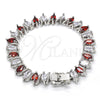Rhodium Gold Filled Tennis Bracelet, with Garnet and White Cubic Zirconia, Polished, Rhodium Finish, 03.210.0080.6.08 (10 MM Thickness, 8 Inches Length)
