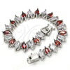 Rhodium Gold Filled Tennis Bracelet, with Garnet and White Cubic Zirconia, Polished, Rhodium Finish, 03.210.0080.6.08 (10 MM Thickness, 8 Inches Length)