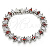 Rhodium Gold Filled Tennis Bracelet, with Garnet and White Cubic Zirconia, Polished, Rhodium Finish, 03.210.0080.6.08 (10 MM Thickness, 8 Inches Length)