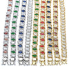 Rhodium Gold Filled Tennis Bracelet, with Garnet and White Cubic Zirconia, Polished, Rhodium Finish, 03.210.0080.6.08 (10 MM Thickness, 8 Inches Length)