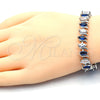 Rhodium Gold Filled Tennis Bracelet, with Sapphire Blue and White Cubic Zirconia, Polished, Rhodium Finish, 03.210.0080.8.08 (10 MM Thickness, 8 Inches Length)