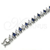 Rhodium Gold Filled Tennis Bracelet, with Sapphire Blue and White Cubic Zirconia, Polished, Rhodium Finish, 03.210.0080.8.08 (10 MM Thickness, 8 Inches Length)