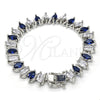 Rhodium Gold Filled Tennis Bracelet, with Sapphire Blue and White Cubic Zirconia, Polished, Rhodium Finish, 03.210.0080.8.08 (10 MM Thickness, 8 Inches Length)