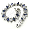 Rhodium Gold Filled Tennis Bracelet, with Sapphire Blue and White Cubic Zirconia, Polished, Rhodium Finish, 03.210.0080.8.08 (10 MM Thickness, 8 Inches Length)