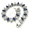 Rhodium Gold Filled Tennis Bracelet, with Sapphire Blue and White Cubic Zirconia, Polished, Rhodium Finish, 03.210.0080.8.08 (10 MM Thickness, 8 Inches Length)