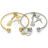 Rhodium Gold Filled Individual Bangle, Guitar and Dolphin Design, Multicolor Enamel Finish, Rhodium Finish, 07.179.0004.1 (02 MM Thickness, One size fits all)