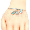 Rhodium Gold Filled Individual Bangle, Shell and Dolphin Design, with White Cubic Zirconia, Multicolor Enamel Finish, Rhodium Finish, 07.179.0008.1 (02 MM Thickness, One size fits all)