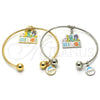 Rhodium Gold Filled Individual Bangle, Dolphin Design, Multicolor Enamel Finish, Rhodium Finish, 07.179.0010.1 (02 MM Thickness, One size fits all)