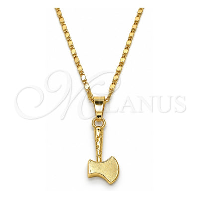 Oro Laminado Pendant Necklace, Gold Filled Style Polished, Golden Finish, 04.242.0086.24 (02 MM Thickness, 24 Inches Length)
