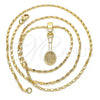 Oro Laminado Pendant Necklace, Gold Filled Style Polished, Golden Finish, 04.242.0087.24 (02 MM Thickness, 24 Inches Length)