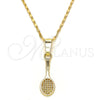 Oro Laminado Pendant Necklace, Gold Filled Style Polished, Golden Finish, 04.242.0087.24 (02 MM Thickness, 24 Inches Length)