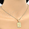 Oro Laminado Pendant Necklace, Gold Filled Style Money Sign Design, Polished, Golden Finish, 04.242.0090.24 (02 MM Thickness, 24 Inches Length)