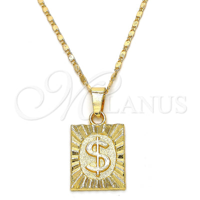 Gold Filled Gold-Filled Money Sign Necklace 04.242.0090.24 for wholesale, main product view