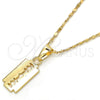 Oro Laminado Pendant Necklace, Gold Filled Style Polished, Golden Finish, 04.242.0099.24 (02 MM Thickness, 24 Inches Length)
