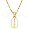 Oro Laminado Pendant Necklace, Gold Filled Style Polished, Golden Finish, 04.242.0099.24 (02 MM Thickness, 24 Inches Length)