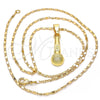 Oro Laminado Pendant Necklace, Gold Filled Style Polished, Golden Finish, 04.242.0100.24 (02 MM Thickness, 24 Inches Length)
