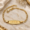 Oro Laminado ID Bracelet, Gold Filled Style Figaro Design, Polished, Golden Finish, 03.32.0106.06 (01 MM Thickness, 6 Inches Length)