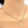 Oro Laminado Pendant Necklace, Gold Filled Style Little Girl and Star Design, Polished, Golden Finish, 04.106.0001.20 (02 MM Thickness, 20 Inches Length)