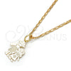 Oro Laminado Pendant Necklace, Gold Filled Style Little Girl and Star Design, Polished, Golden Finish, 04.106.0001.20 (02 MM Thickness, 20 Inches Length)