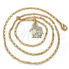 Oro Laminado Pendant Necklace, Gold Filled Style Little Girl and Star Design, Polished, Golden Finish, 04.106.0001.20 (02 MM Thickness, 20 Inches Length)