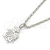 Rhodium Gold Filled Pendant Necklace, Little Girl Design, Polished, Rhodium Finish, 04.106.0001.1.20 (02 MM Thickness, 20 Inches Length)