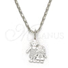 Rhodium Gold Filled Pendant Necklace, Little Girl Design, Polished, Rhodium Finish, 04.106.0001.1.20 (02 MM Thickness, 20 Inches Length)