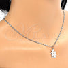 Rhodium Gold Filled Pendant Necklace, Little Girl and Little Boy Design, Polished, Rhodium Finish, 04.106.0002.1.20 (02 MM Thickness, 20 Inches Length)